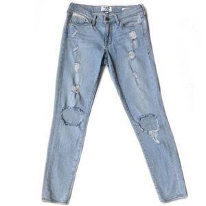 FRAME Skinny Jeans Lightwash Distressed Size 28 Denim Cotton Blend Pants